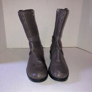 Vince Camuto Waldan Quilted Moto Boots Gray Leather Women's Size 7M
